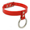 Red Vegan Leather Hanging O-Ring Collar Choker