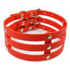 Red Vegan Leather Wide Cage Collar Choker