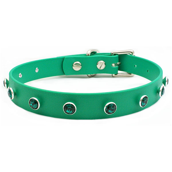 Green-Vegan-Leather-Swarovski-Emerald-Green-Crystal-Collar-Choker-1